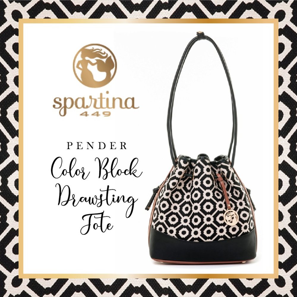 Spartina 449 "Pender" Color Block Drawstring Tote - image 1